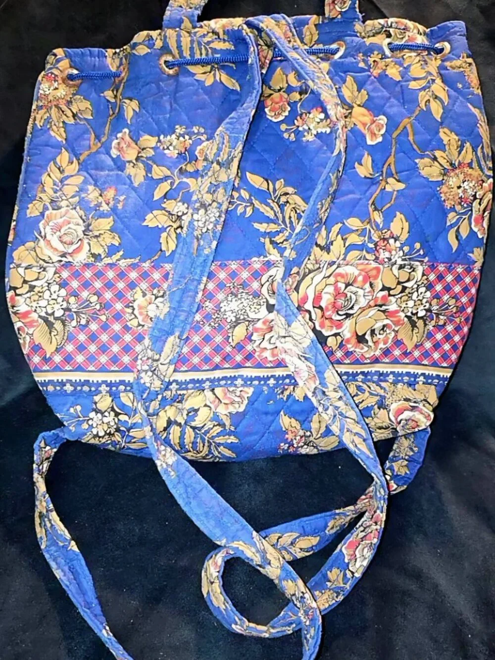 Americana by Sharif Quilted Cotton Drawstring Backpack